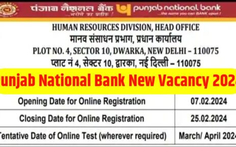 Punjab National Bank New Vacancy 2024